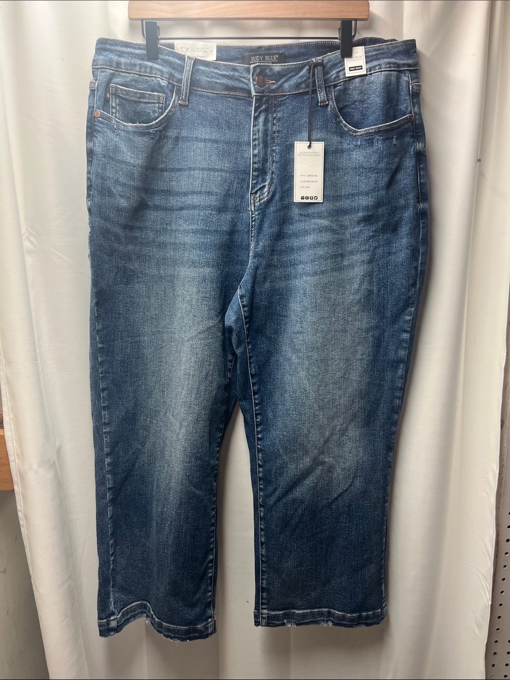 Judy Blue Medium Blue High Rise Wide-Leg Jeans- 20W